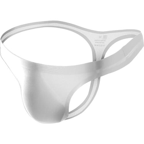 Mens sexy Ice Silk Men Underwear Thong G String homme Jockstrap Mens Ultra Thin Briefs Male Sexy Pouch Bikini Panties