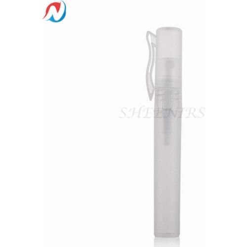 Sheenirs 5-100pcs 8ml Empty Spray Bottle Frosted Translucency Spray Pen With Clip cap Empty Perfume Tube Atomizer Pump Bottle