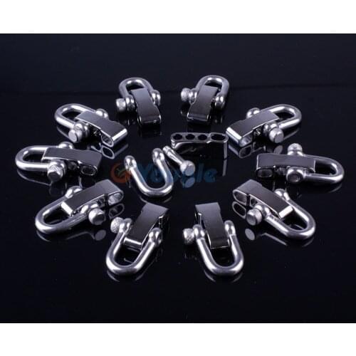 YOUGLE 10 Pcs/lot Stainless Steel Adjustable SHACKLES BUCKLES for PARACORD PARACHUTE CORD LANYARD BRACELET