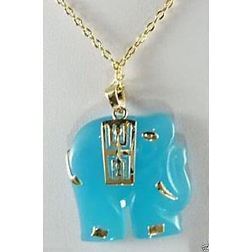 Miss charm Jew2137 Jewellery Blue Elephant Pendant Necklace