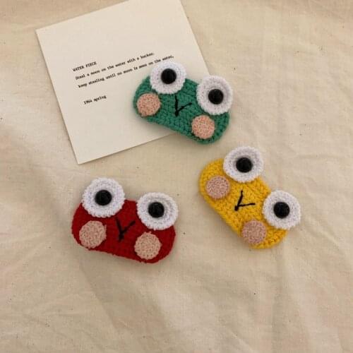 2020 Super Cute Little Frog Hairpin Bb Clip Knitted Wool Bangs Clip Girls Cartoon Side Clip Elastic Hair Clip Hair Accessories
