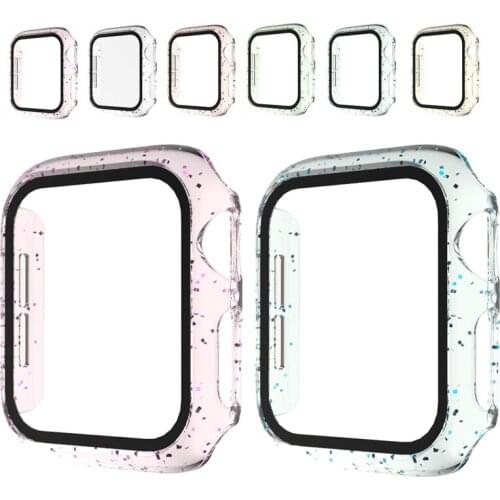 New Full Cover With Film Glass Screen Protector For Apple Watch Series 5 4 3 2 1 All-around Case For iWatch 38mm 40mm 42mm 44mm