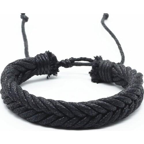 New Fashion Handmade Vintage Wrap Black Yellow Blue Rope Weave Female Femme Homme Male Men Bracelet For Women Jewelry Hot Sale