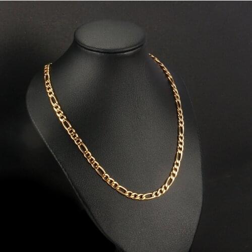 Gold Necklaces For Men Women Fashion NK Chain Figaro Choker 316L Stainless Steel Simple Fashion Jewelry Unfading Waterproof