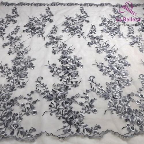 1yard New fashion style 7colors 3d flowers on netting embroidery wedding dress lace fabric
