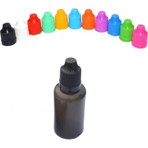 150pcs Empty 30ml PE Black Soft Plastic Dropper Bottles Refillable E Liquid Bottle With Colorful Childproof Cap Black Vial
