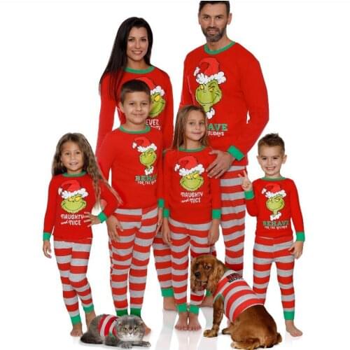 2022 New Christmas Family Matching Pajamas Set Winter Cotton Mommy And Me Parent-child Sleepwear Kids Baby Rompers