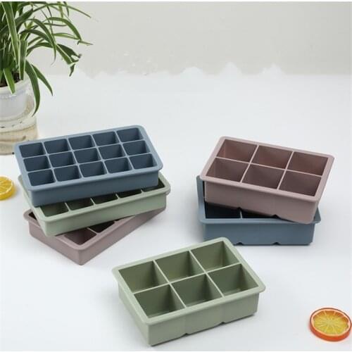 6 Cavity Silicone Ice Cube Maker Ice Molds Easy-Release Square Shape Ice Cube Trays Molds Kitchen Party Bar