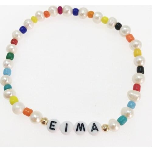 EIMA Anklet 26 Letters Name Custom Order Beaded Ankle Chain Ajustable Flexiable Size Jewelry Gift for WOMEN New Collection