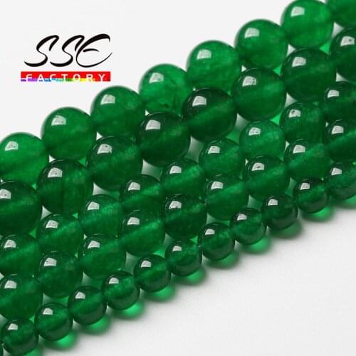 Natural Green Jades Beads Taiwan Green Jades Round Loose Stone Beads For Jewelry Making DIY Bracelet Necklace 4 6 8 10 12MM 15"
