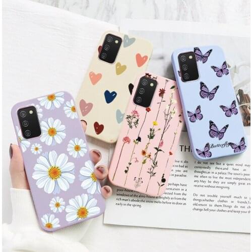 For Samsung Galaxy A02S Case Soft Bumper TPU Silicone Back Cover Phone Coque on For Samsung A 02S 6.5'' Love Heart Cases Fundas
