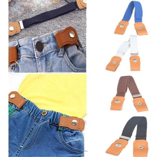 Children Easy Elastic Belt For Kids Girls Boys No-buckle Waist Belt For Dress Jeans Accessories