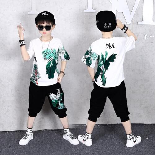 2 Pcs Children Summer Clothes Set Boys T shirt + Pants Casual Sports Suits 6 8 10 12 13 14 Years Kids Clothing Casual Tracksuit