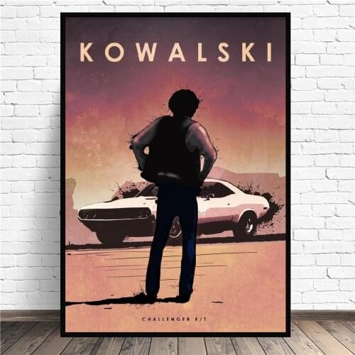 Dodge Challenger RT 440 Magnum, 1970, V8 440 Six-Pack Movie Car Art Canvas Poster Prints Home Wall Decor Painting