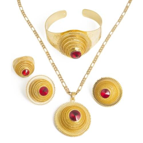 Ethiopian Trendy Jewelry Sets Gold Color Sets Nigeria Eritrea Kenya Habesha Style Jewelry