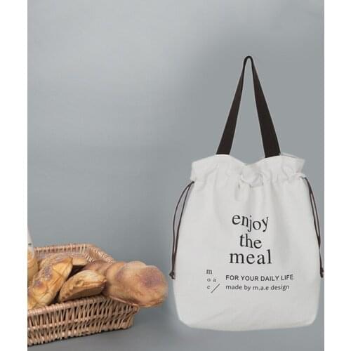 Canvas Lunch Bag Aluminium Foil Lining Lunch Box Tote Cooler Handbag Picnic Dinner Container School Food Storage Bags