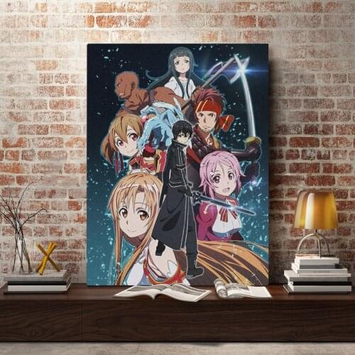 Canvas Sword Art Online Wall Art Canvas Painting Nordic Posters And Prints Wall pictures For Living Room Decor