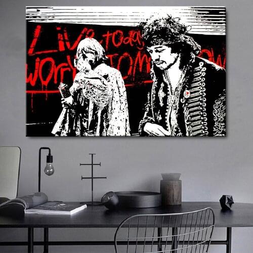 Live Today Worry Tomorrow Street Wall Graffiti Art Canvas Paintings Abstract Art Canvas Prints For Kids Room Cuadros Decoration