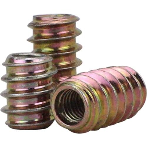 M4 M5 M6 M8 M10 Furniture Flat Head Nuts Screws Threaded For Wood Inserts