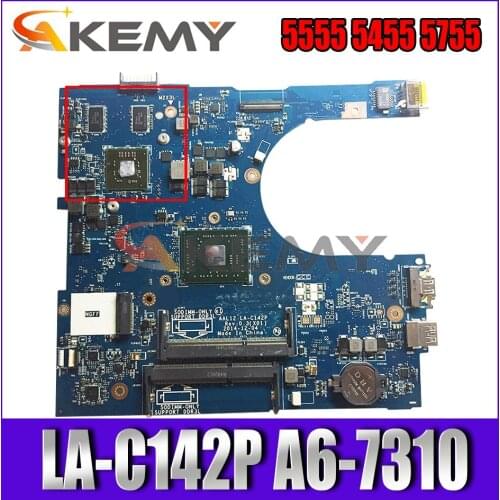 CN-09J3FV 9J3FV FOR DELL INSPIRON 5555 5455 5755 Laptop Motherboard AAL12 LA-C142P REV:1.0(A00) A6-7310 Mainboard 100%TESTED