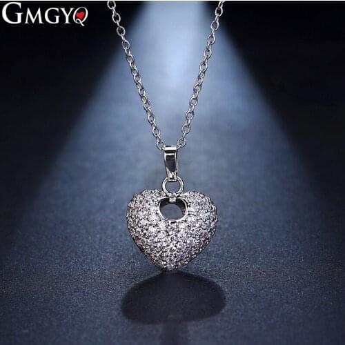 GMGYQ Fashion Necklaces For Women 2018 Rose Gold Heart Necklaces Pendant On Neck Best Friends Gift For Women Accessories