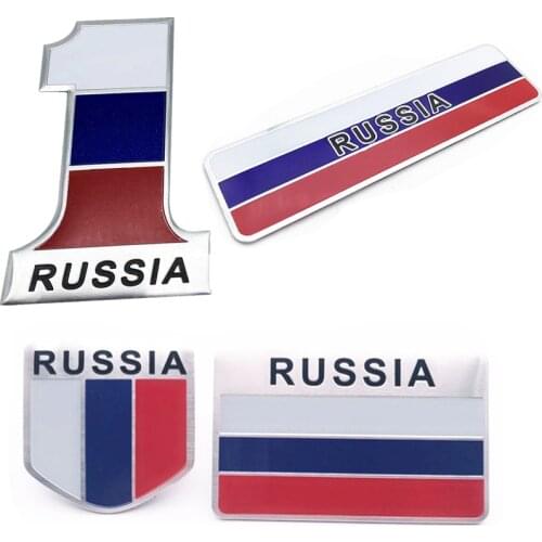 Russia Flag Car Sticker Decal For Motorcycle Bike 3D Aluminum Stickers On Body Auto Car-Styling Accessories Badge Emblem Logo
