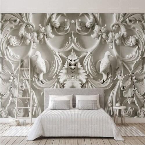 Bacaz Emboss Gypsum 3D Papel Mural 8d/3D Mural Wallpaper for Bedroom TV Background 3d Wall paper 8d Photo Mural 3d Wallcoverings