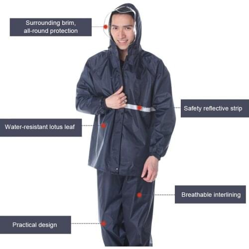 Vehemo Impermeable Motorcycle Rainwear Raincoat Suit Night Reflective Hiking for Bike Bicycle Raincoat Universal Cape