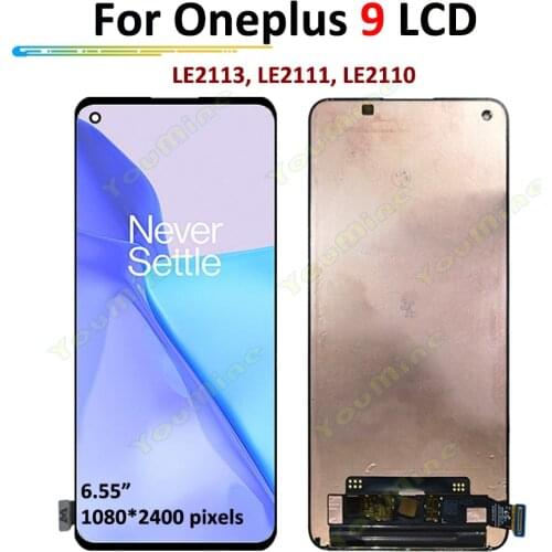 6.55'' Orignal Amoled For OnePlus 9 LCD Screen Display+Touch Panel Digitizer For OnePlus 9 LE2113, LE2111, LE2110 Display