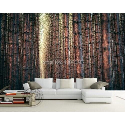 Custom photo wallpaper, forest trees for the living room TV backdrop of vinyl wallpaper Papel de parede
