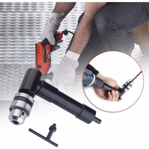 Steel Drill Chunk Aluminum Drill 90 Degree Right Angle Chuck Drill Adapter 8 mm Hex Shank Drill Chuck Extension Accessory