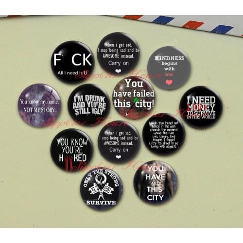 Handmade Round Letter photo glass Cabochons, Jewelry Finding Cameo Pendant Settings, (F78007-1170)