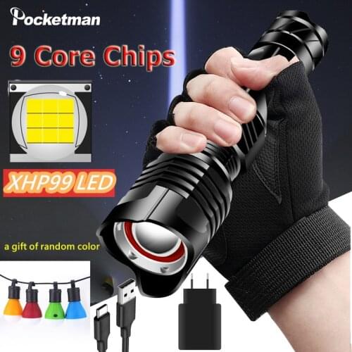 800000lm XHP99 Super Powerful Led Flashlight Torch USB Rechargeable L2 Tactical Flashlights 26650 XHP50 Hand Lamp for Camping