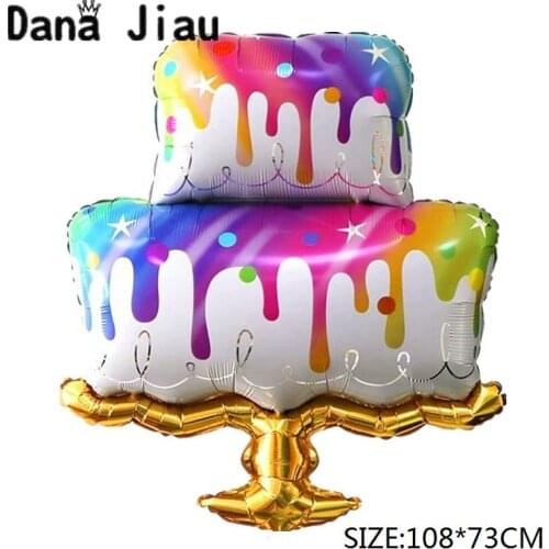 Wedding Rainbow Color Cake Foil Balloon Birthday Party Sweet Pink Chocolate Food Ice Cream Decoration Wedding Tool Baby Shower