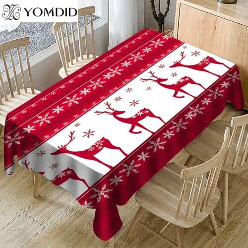 YOMDID Christmas Bell 3D Printed Pattern Tablecloths Picnic Dust Proof Table Cover Home Party Christmas Decoration Table Cloth