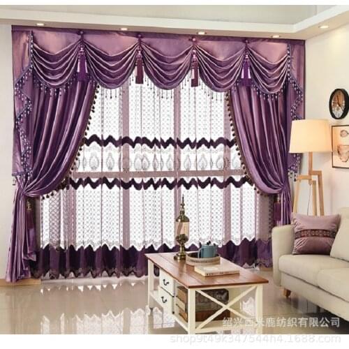 European-style Curtains Italian Velvet Blackout Curtains for Bedroom Living Room Light Luxury Curtains Tulle Valance Custom
