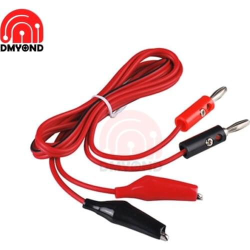 Banana Plug Crocodile Clamps 5A AV 1M Wire Alligator Clip Cable Lead Connector Dual Tester Probe for Multimeter Measure Tool