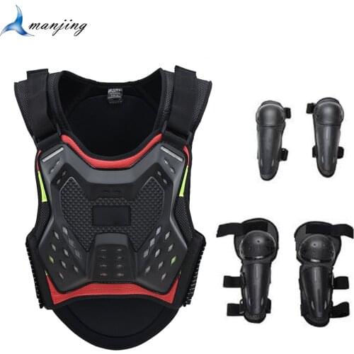 Age 4-15years Child Youth Motocross Motorcycle Chest Back armor ATV Dirt bike armour vest suits back detachable