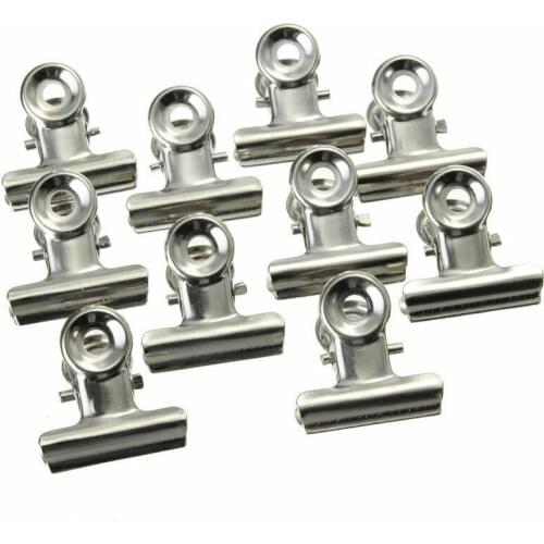 10Pcs Stainless Steel Chip Bag Clips For Air Tight Seal Grip Food Sealing Clamp Clip Powder Food Package Bag Clip