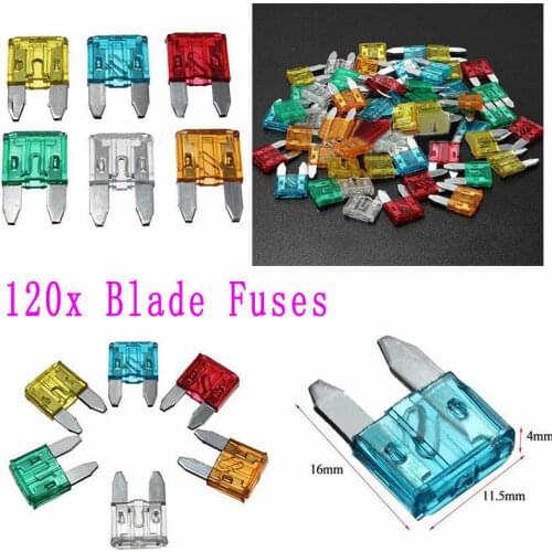 120pcs Assortment Car Fuse Auto Truck SUV Fuses Mini Blade Fuse Kits Set 5-30A