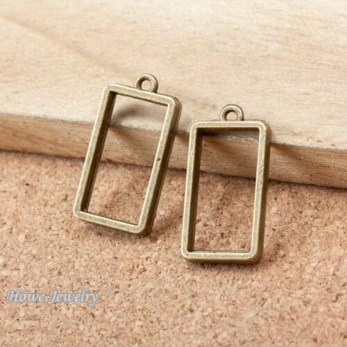 20pcs ancient bronze hollow photo frame DIY fashion Bracelet jewelry accessories A086