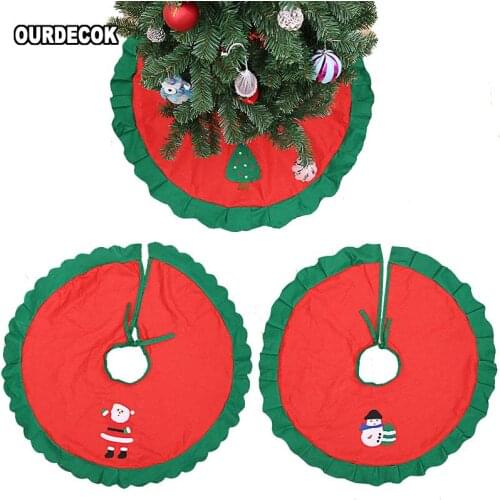 36" Red Christmas Tree Skirt New Year Xmas Tree Carpet Merry Santa Claus Christmas Decorations for Home Outdoor Decor 2018
