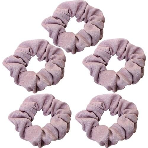 5pcs Hair Accessories Ties Scrunchies Headwear Set Women Girls Solid Color Elastic Hair Bands Hair Tie Hair Accessories