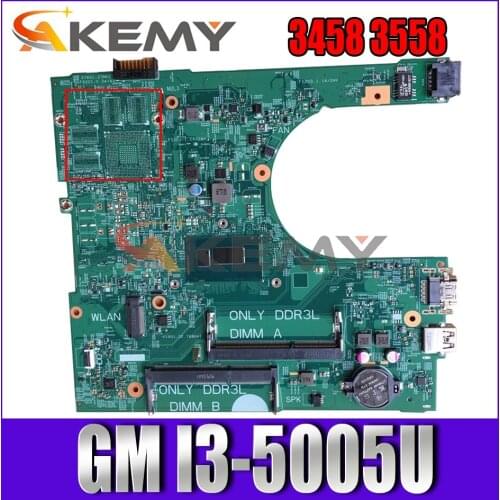 Akemy I3-5005U FOR Dell Inspiron 3458 3558 Motherboard 14216-1 1XVKN CN-0MY4NH MY4NH Mainboard 100% tested