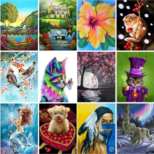 Diamond Painting New 5d Landscape Flower Full Diamond Mosaic Diy Cross Stitch Animal Household Goods Christmas Gift