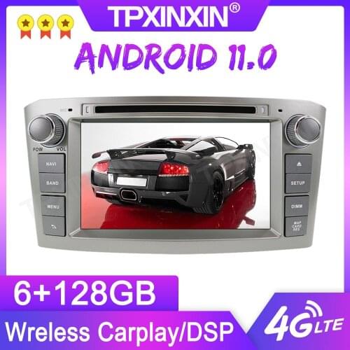 Android 11.0 6+128G For Toyota Avensis 2002-2008 GPS Car Multimedia Player Headunit Audio Radio Navigtion Tape Recorder