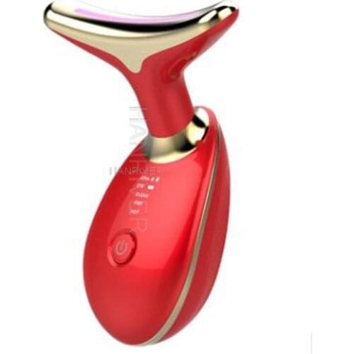 EMS Thermal Neck Lifting and Tighten Massager Electric Micro-current Wrinkle Remover LED Photon Face Beauty Device for Woman