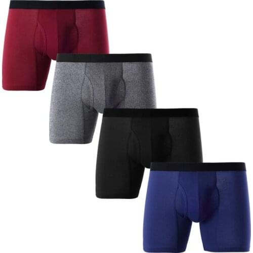 European Big Boxers Men Underwear EUR Open Fly Shorts boxers Cotton Soft Breathable Man Shorts Gay Underpaints U-convex 4pcs/lot