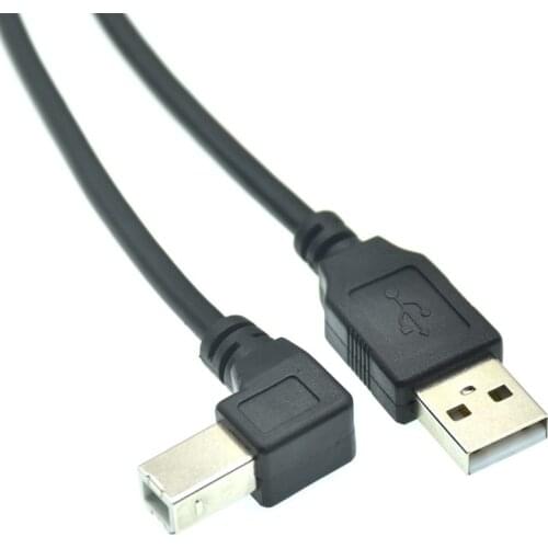 30cm 50cm 1m 1.5m 3m 90 degree Right Angle USB 2.0 Printer Cable Type A Male to Type B Male Foil+Braided inside PVC Shielding