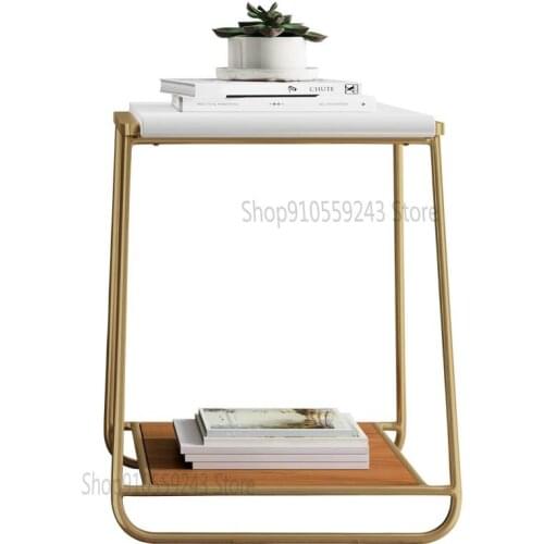Nordic Small Coffee Table Simple Modern Mini Square Living Room Sofa Side Table Wrought Iron Small Apartment Creative Corner Tab